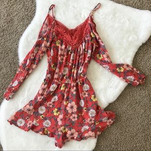 Floral Cold Shoulder Romper